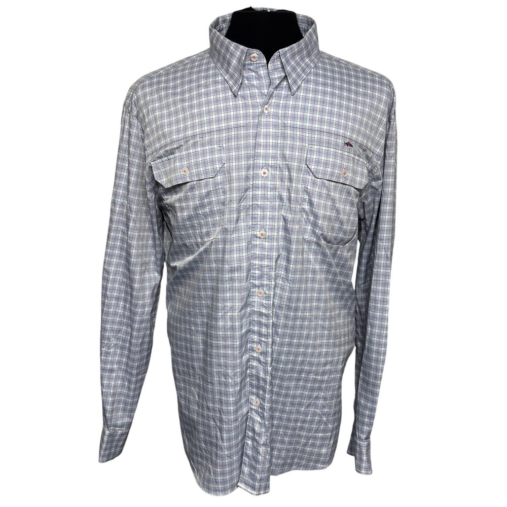 Fish Hippie Flatwater Collection Plaid Button Up Fishing Shirt XL Gorpcore